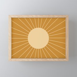 Minimal Sunrays - Golden Framed Mini Art Print
