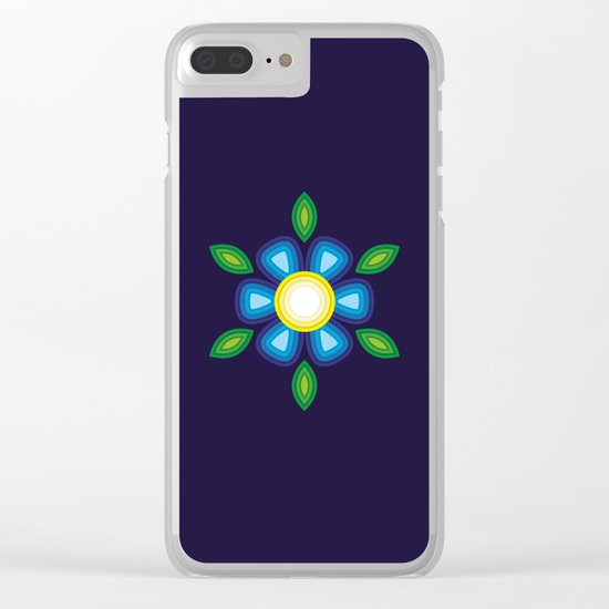 Blue Flower Clear iPhone Case