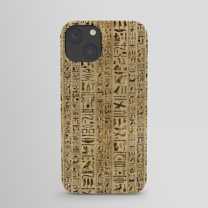 Egyptian hieroglyphs on papyrus iPhone Case