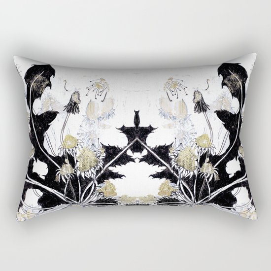 Gold Dandelions Rectangular Pillow
