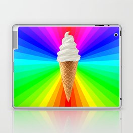 Rainbow Vanilla Ice Cream Cone Laptop Skin
