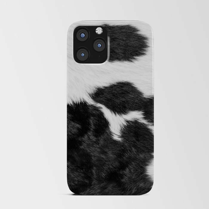 Black and White Cowhide Animal Print iPhone Card Case