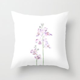 purple orchid watercolor  Throw Pillow