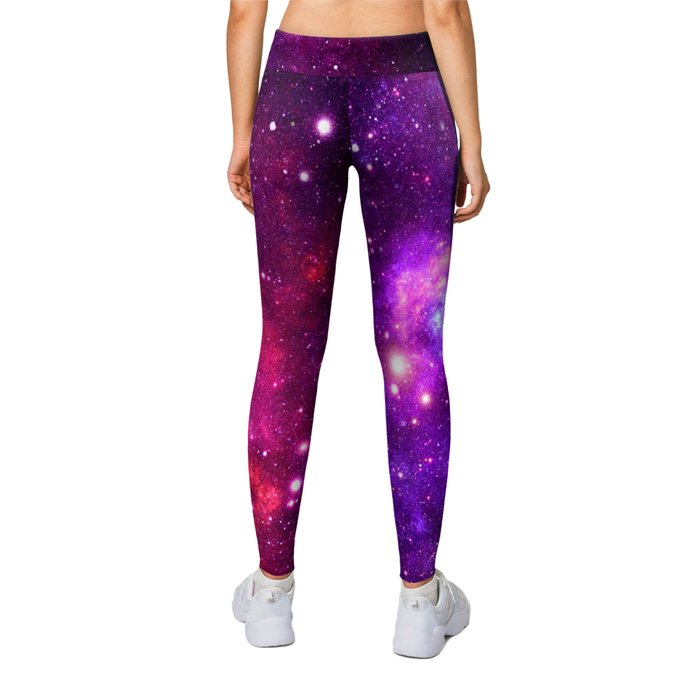 Purple Hot Pink Galaxy Nebula Leggings by 2sweet4words Designs