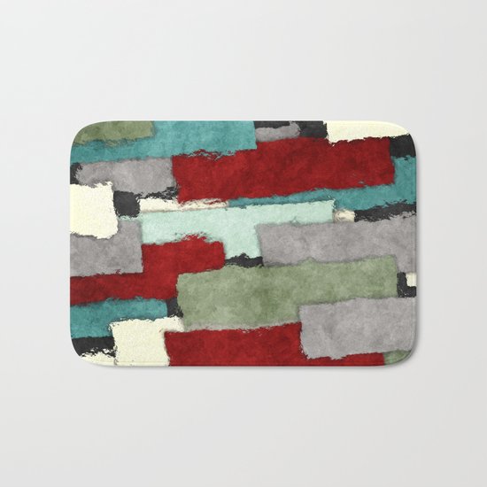 Colorful Patches Abstract Bath Mat