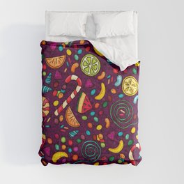 Hand-drawn sweets pattern on magenta Comforter
