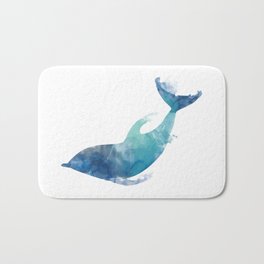 Watercolor playing Dolphin Bath Mat