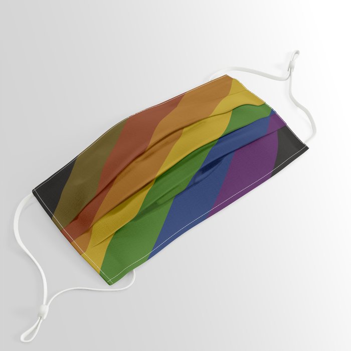 Rainbow Pride Stripes - Black & Brown Face Mask