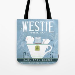 Westie Dog West Highland Terrier Tea Art Tote Bag