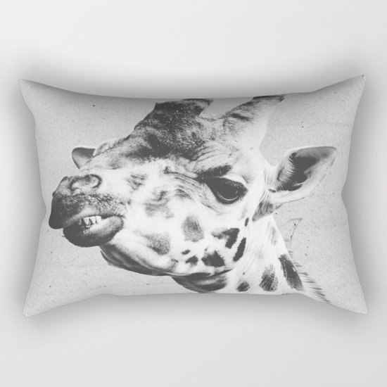 Black and White Giraffe Rectangular Pillow