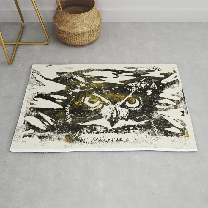 Horned Owl Print Rug