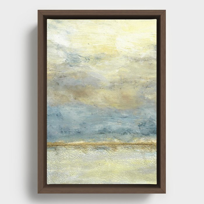 Foggy Morning Textured Acrylic and Alcohol Ink Framed Canvas