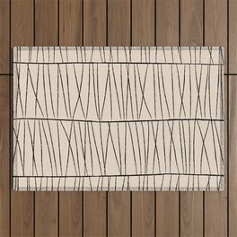Boho Lines pattern neutral Outdoor Rug