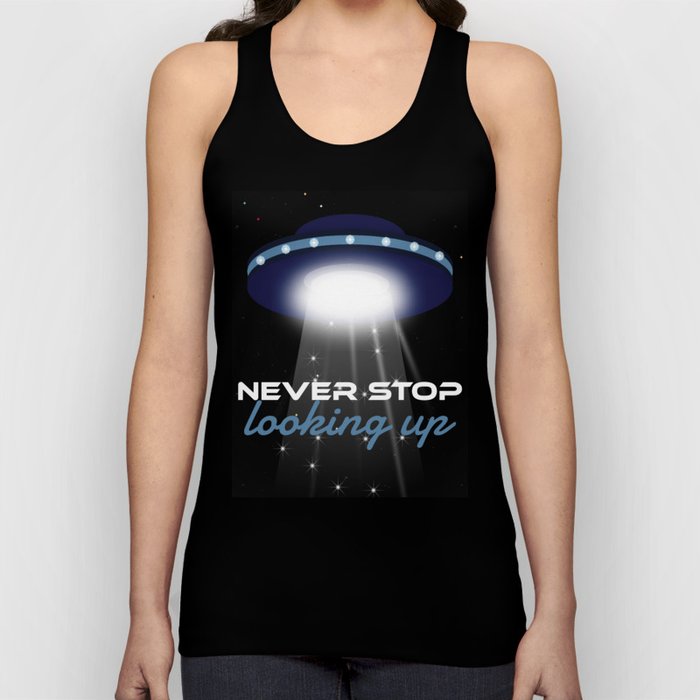 Never Stop Looking Up - Outer Space Galaxy Solar System Tank Top