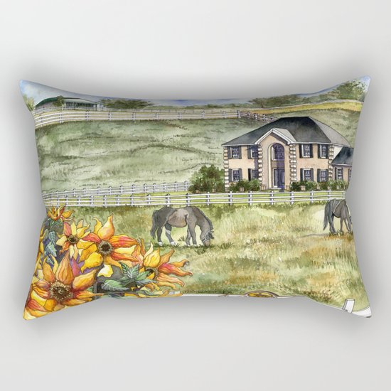 The Horse Ranch Rectangular Pillow