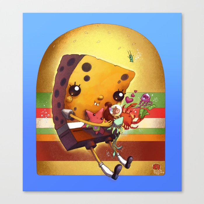 Spongebob Squarepants And F R Iends Canvas Print By Myev Society6