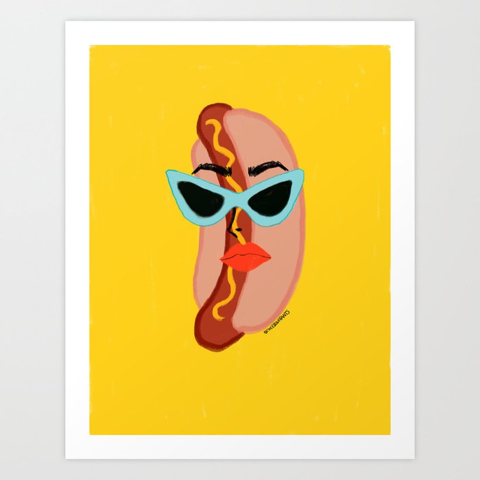 Hot Dog Babe Art Print