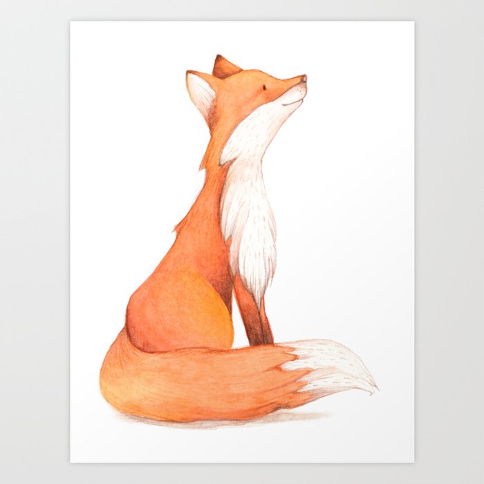 Red Fox Watercolor Art Print By Boninba Society6
