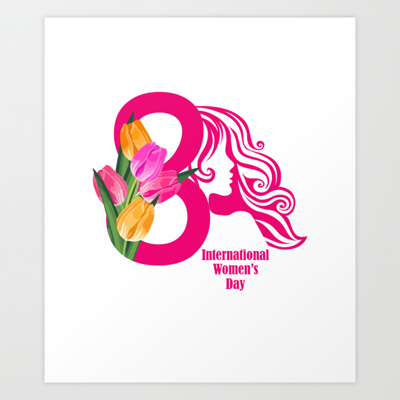 International Women s Day Greetings Card with wate Women's Day t shirt  Womens Day WDay 8 March IWD t Art Print