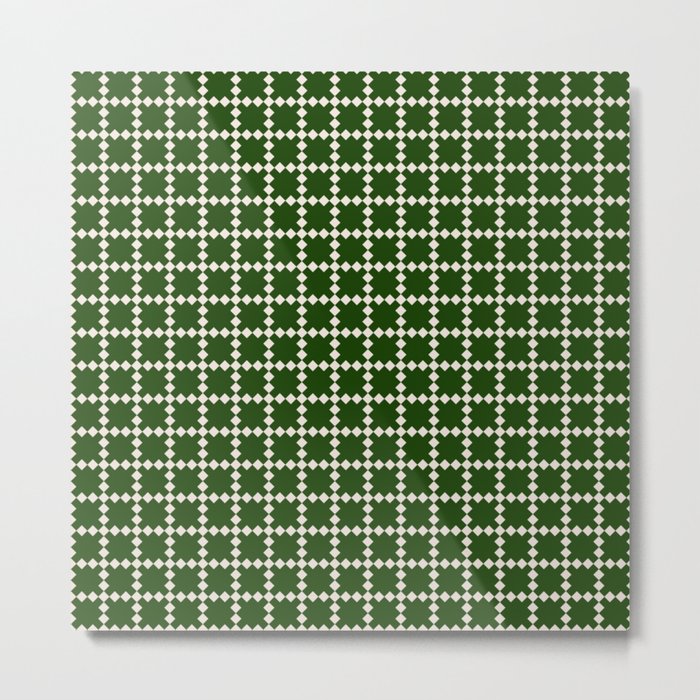 Geometric retro green pattern Metal Print
