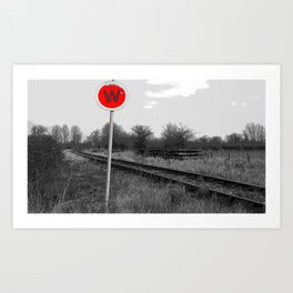 Deserted Railway Art Print | Sky, Eerie, Deserted, Warning, Railway, Wilderness, Photo, Scenery, Railroad, Disused 