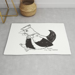 Bruce the toy rooster Rug