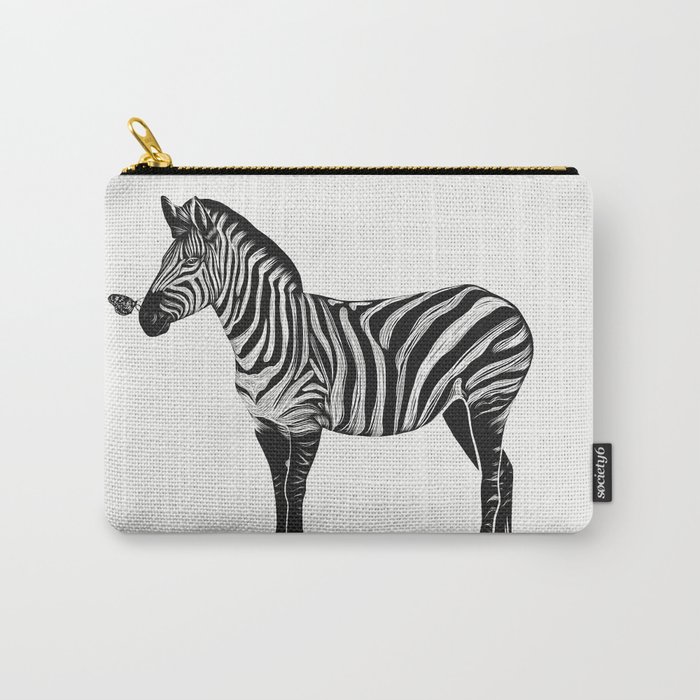 Zebra and Butterfly Carry-All Pouch