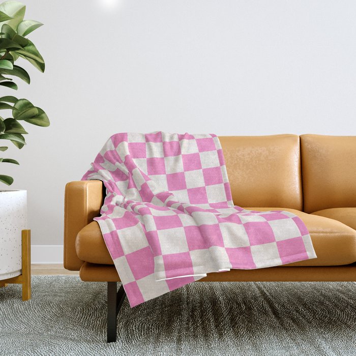 Pink check blanket store