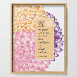 Dahlias Watercolor Florals Serving Tray