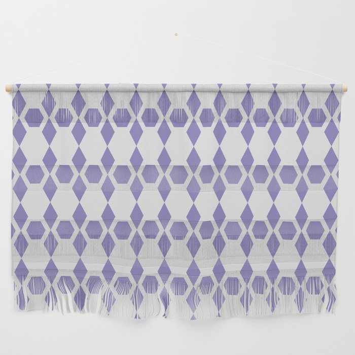 Lavender and White Honeycomb Pattern Wall Hanging