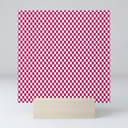 MissCheck - Berry Gloss and white check Mini Art Print