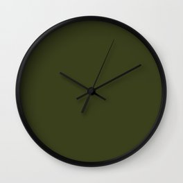Solid Olive Green Wall Clock | Minimalism, Graphicdesign, Solidgreen, Midcenturymodern, Summersunhomeart, Color, Monochrome, Digital, Green, Minimalist 