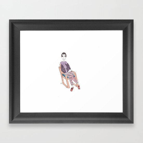 girl in a chair Framed Art Print