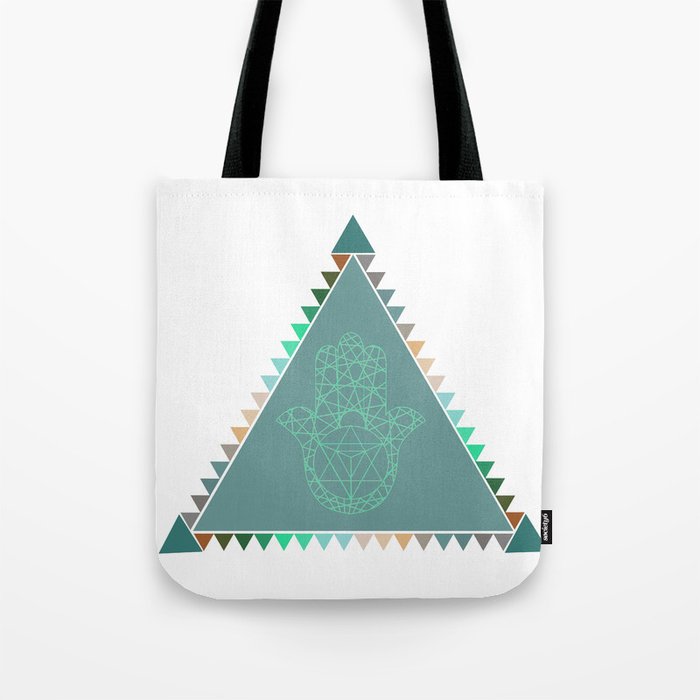 Merkaba Triangle Green Tote Bag