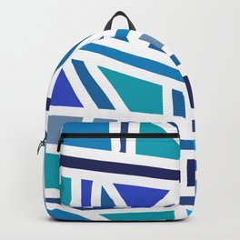 Kind of Blue Abstract Geometric Pattern Art by Emmanuel Signorino Backpack