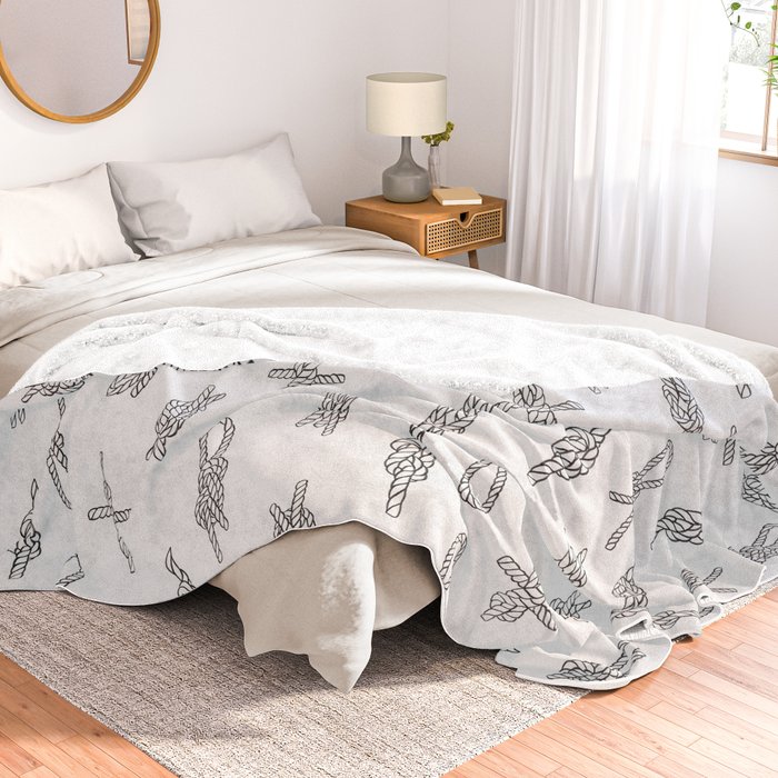 Knots Pattern Sailing Nautical Knot Tying Ilration Coastal Decor Knots Pattern Sailing Nautical Knot Tying Ilration Coastal Decor Throw Blanket