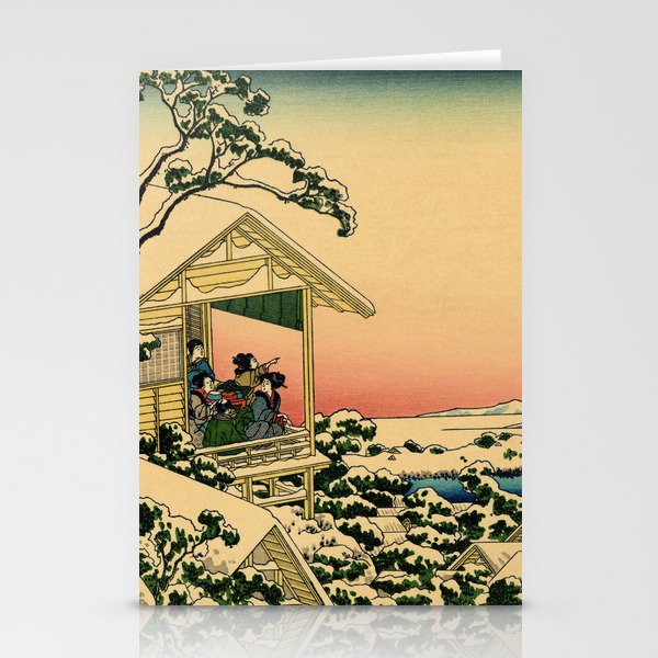 Japanese teahouse after the snow Stationery Cards