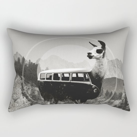 Llama B&W Rectangular Pillow