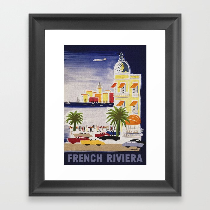 The French Riviera - Vintage Travel Framed Art Print