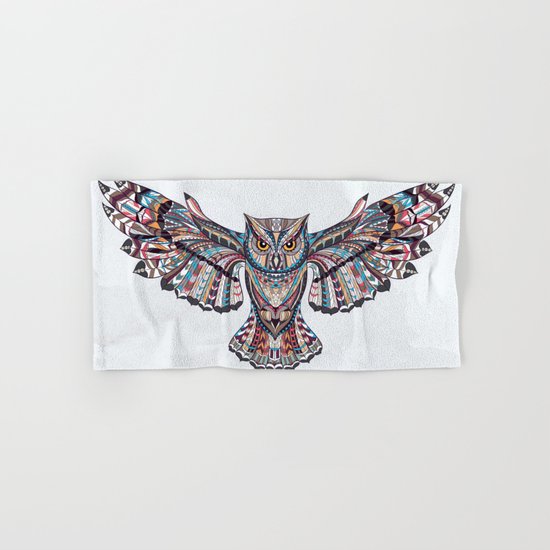 Colorful Ethnic Owl Hand & Bath Towel