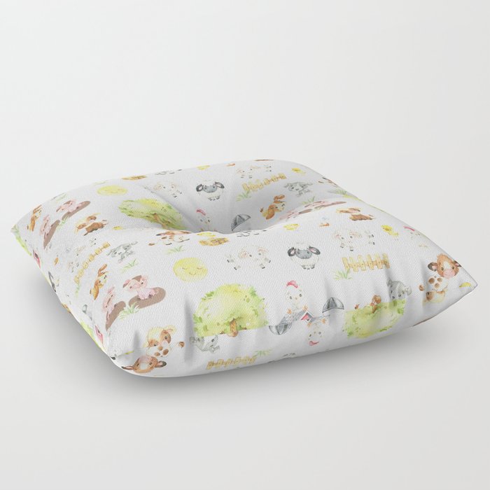 Farm Animals Nursery Floor Pillow