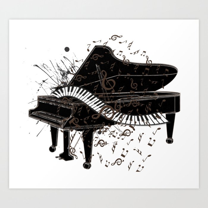 Print Art piano music Jazz Illustration Poster face mask
