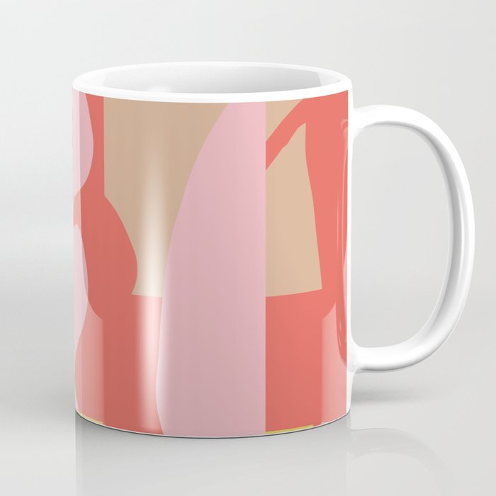 Abstract Shapes 31 in Bright Coral Coffee Mug
