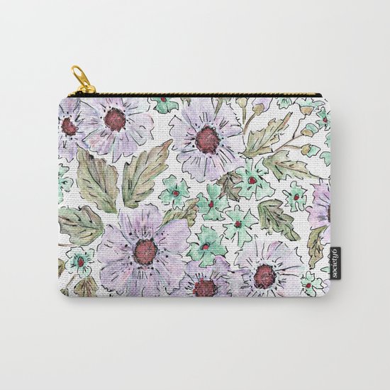 Colorful floral pattern . Beige background . Carry-All Pouch