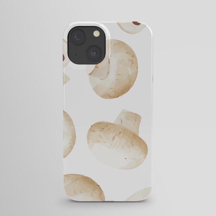 Edible mushroom watercolor pattern print iPhone Case