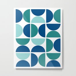 Geometric Abstract Blue Metal Print | Minimalshapes, Retro, Minimalposter, Classicblue, Abstractposter, Minimalpattern, Green, Shapes, Midcenturypattern, Midcenturyposter 