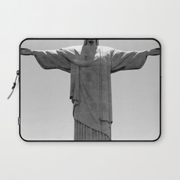 Brazil Photography - Christ The Redeemer Under The Gray Sky Laptop Sleeve