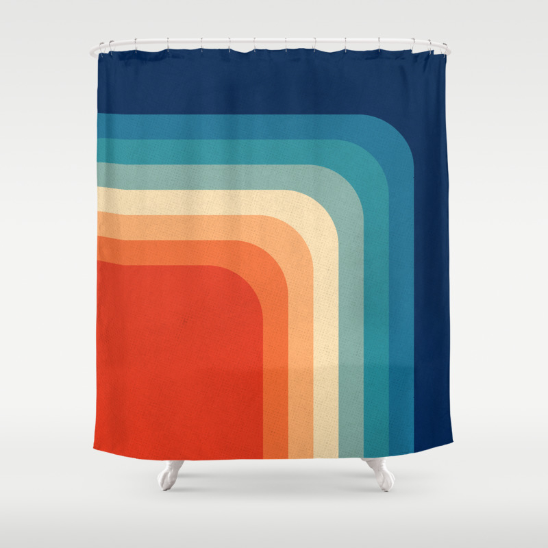 Retro 70s Color Palette Iii Shower, 70s Shower Curtain Hooks