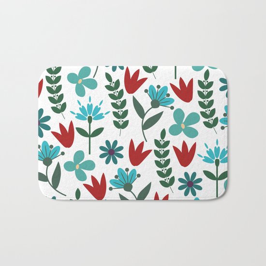 Flower Pattern VIII Bath Mat