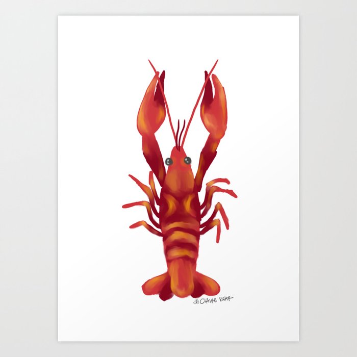 watercolor crawfish Art Print